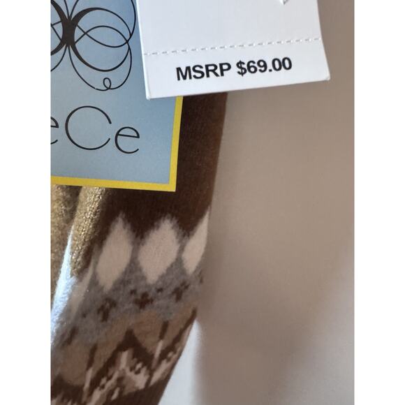 Cece Women’s Glamour Melody Long Sleeve Funnel Neck Fair Isle Sweater XL NWT $69 - Picture 10 of 12